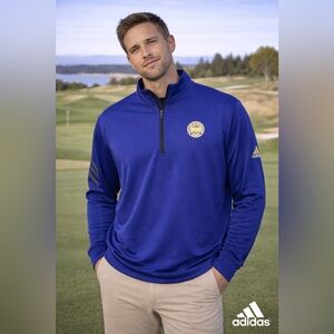 Adidas Men's Royal Blue Quarter-Zip Pullover - XXL